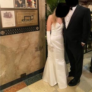 white cotillion or prom dress